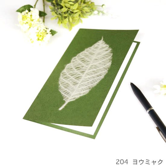 Greeting Card - Leaf Green WASHI dECO
