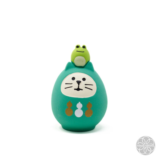 Miniature - Daruma Cat Green