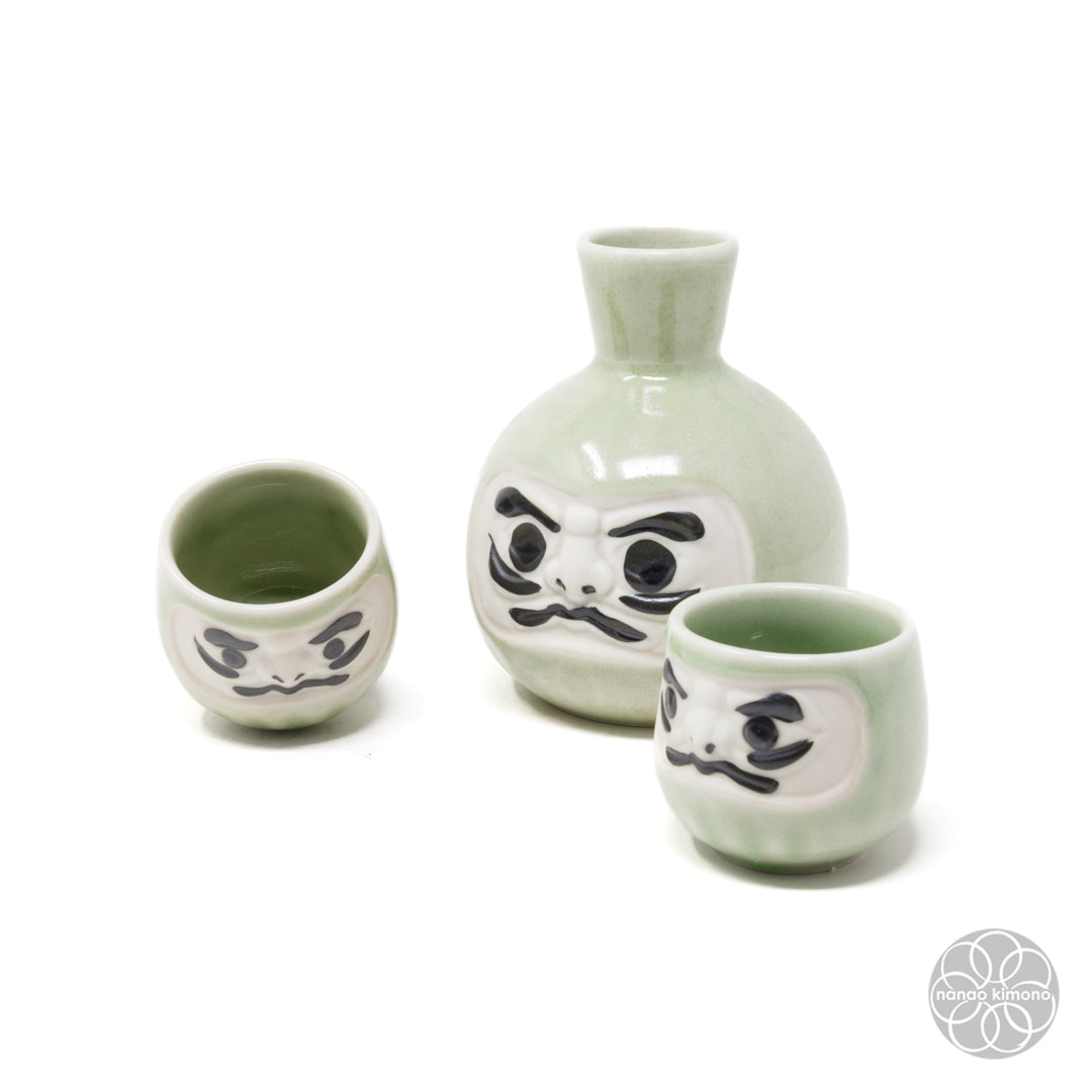 Sake Set - Daruma Green
