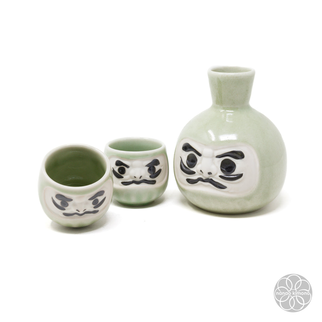 Sake Set - Daruma Green