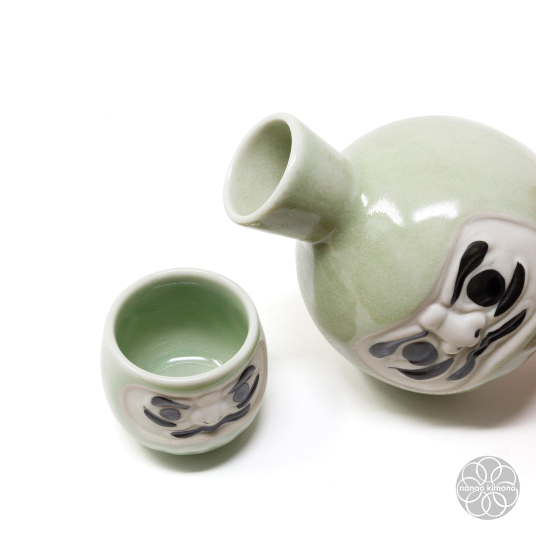 Sake Set - Daruma Green