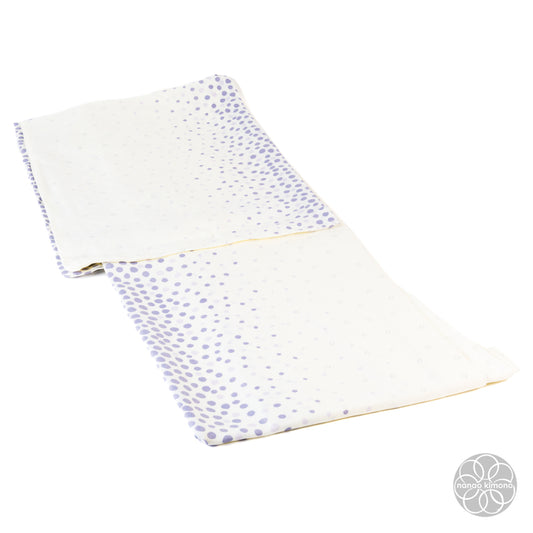 Women's Washable Hitoe Kimono - Purple Dots on White