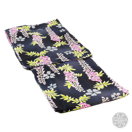 Women's Washable Kimono - Flowers on Black