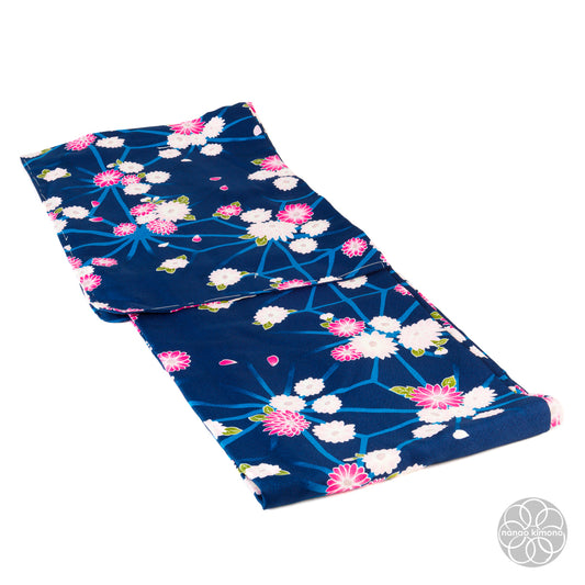Women's Washable Kimono - Flowers on Navy