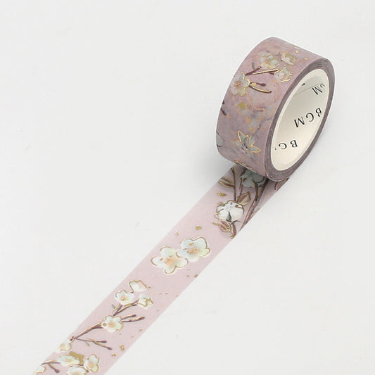 Washi Tape 15mm - Foil Stamping Garden Brown