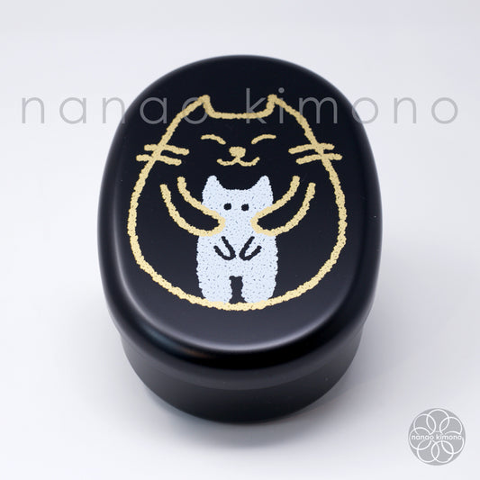 Bento Box - Cat Oval Black 480ml