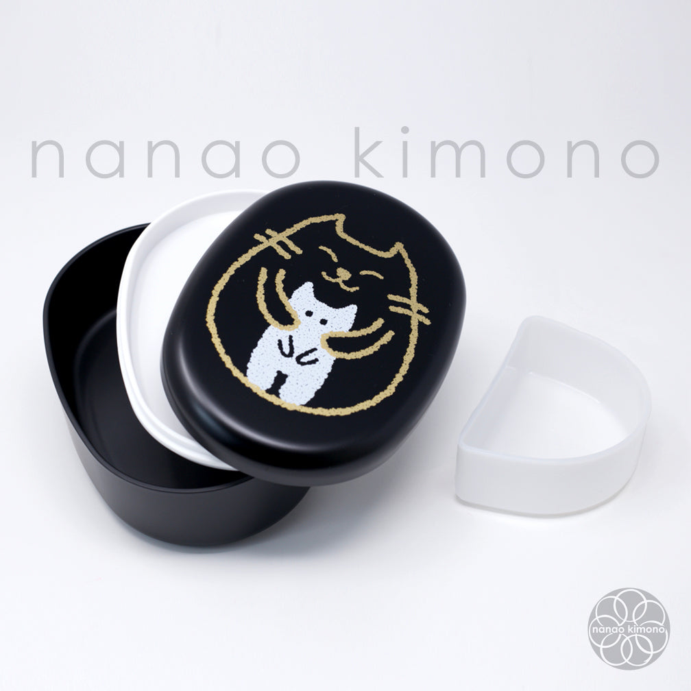 Bento Box - Cat Oval Black 480ml