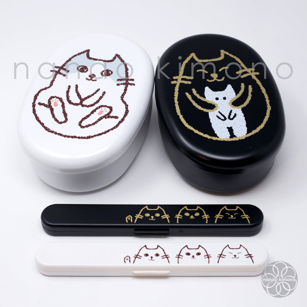 Bento Box - Cat Oval Black 480ml
