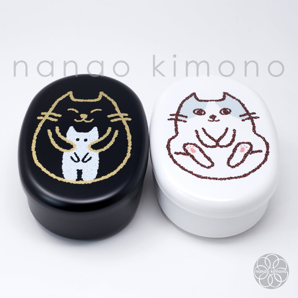 Bento Box - Cat Oval Black 480ml