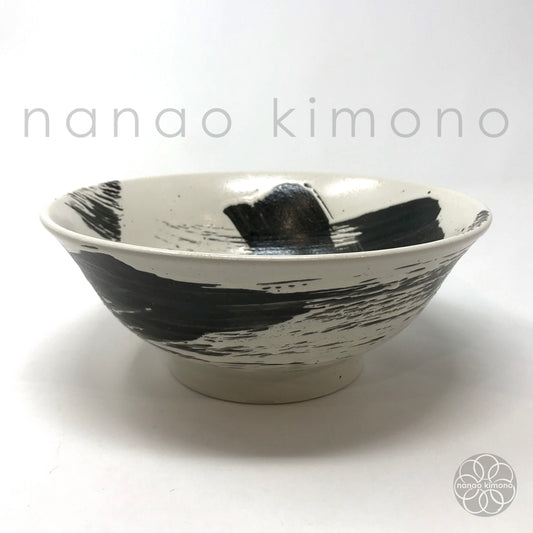 Ramen Bowl - Brush Stroke White
