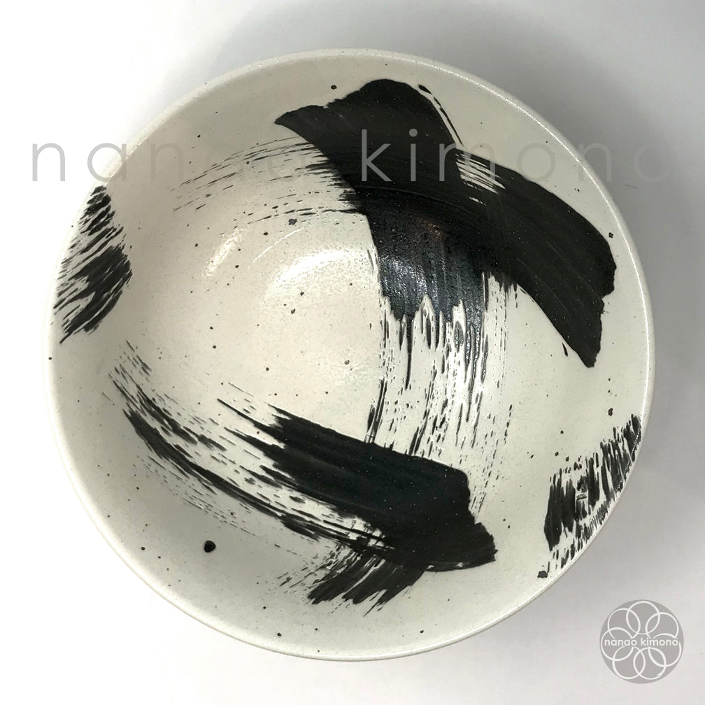 Ramen Bowl - Brush Stroke White