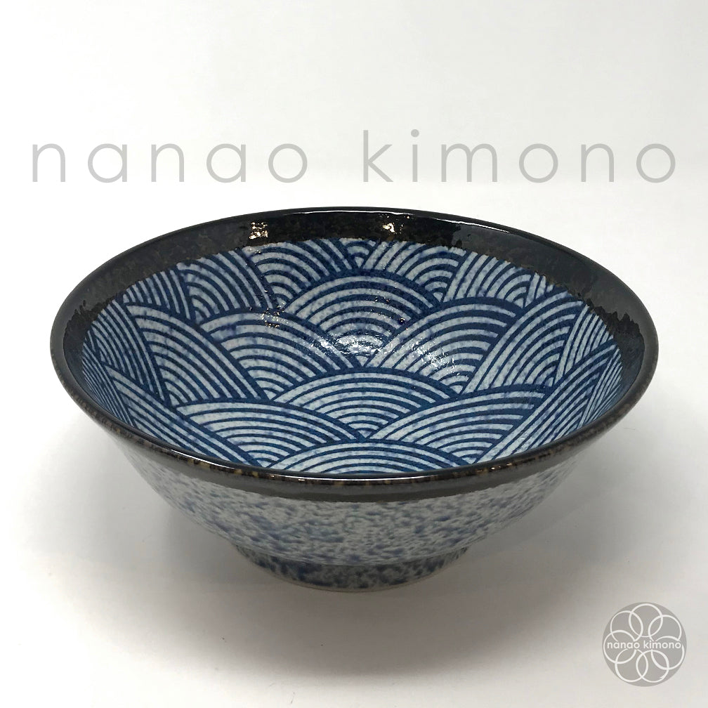 Ramen Bowl - Seigaiha Wave Navy