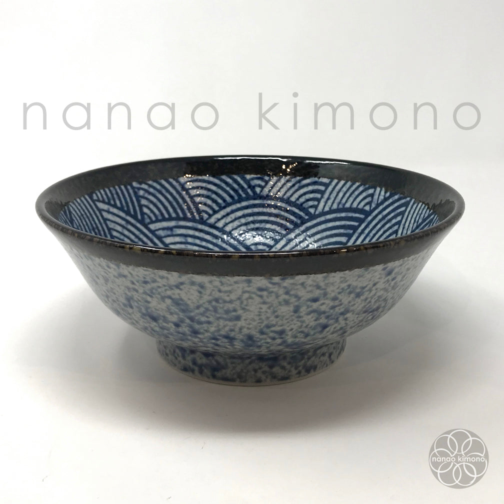 Ramen Bowl - Seigaiha Wave Navy