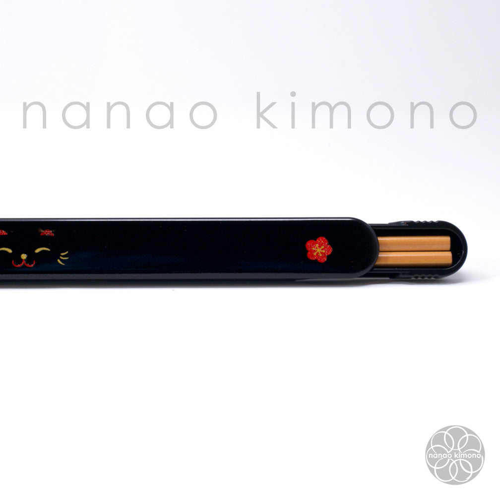 Bento Box - Maneki Neko Black (Kokeshi) L