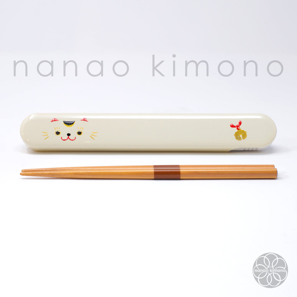 Bento Box - Maneki Neko White(Kokeshi) L
