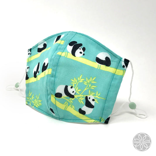 XL Tenugui Face Mask - Bamboo Panda Green