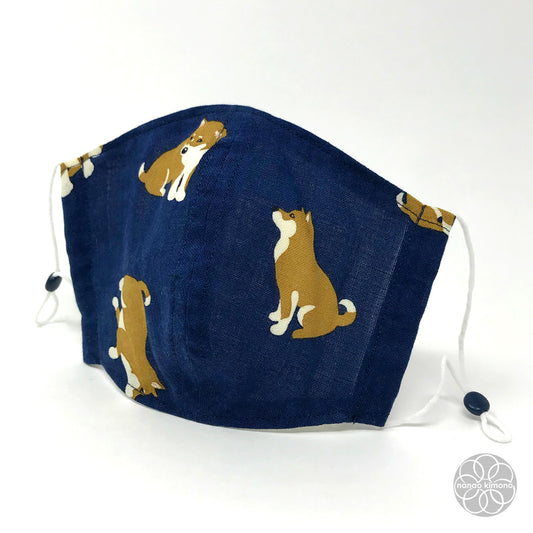 XL Tenugui Face Mask - Shiba Navy