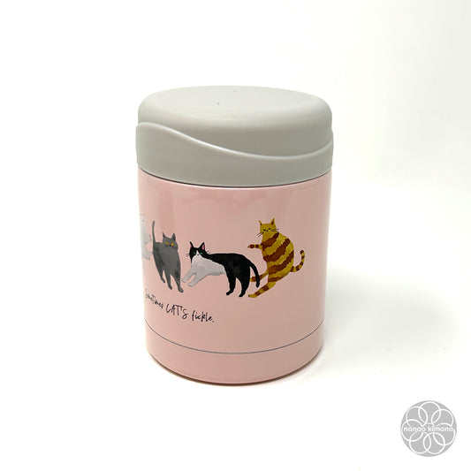 Stainless Food Jar - Cats Pink 350 ml