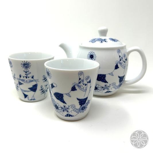 Tea Set - Cats (Teapot + 2 Cups)