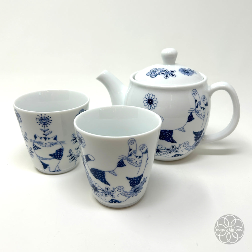Tea Set - Cats (Teapot + 2 Cups)