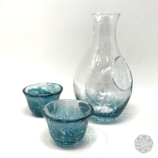 Sake Set - Chilled Glass Blue