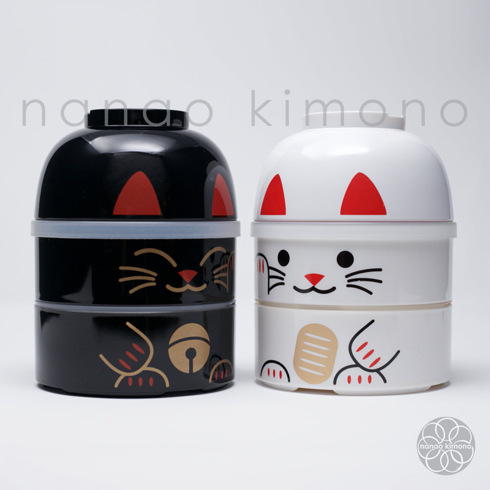 Bento Box - Maneki Neko Black (Kokeshi) L