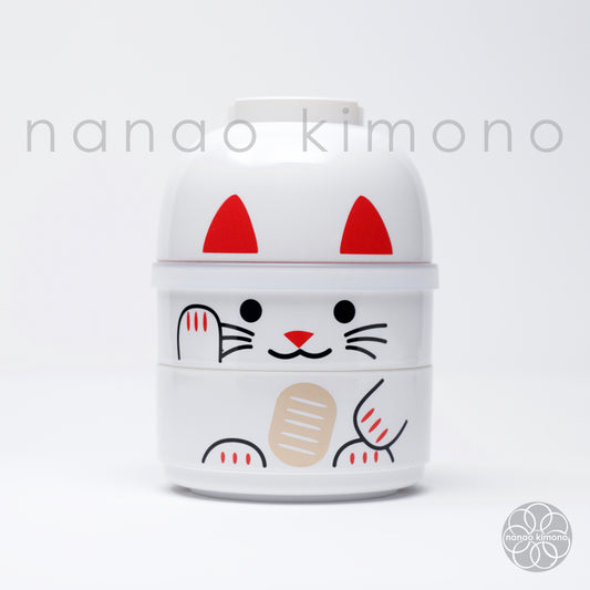 Bento Box - Maneki Neko White (Kokeshi) S