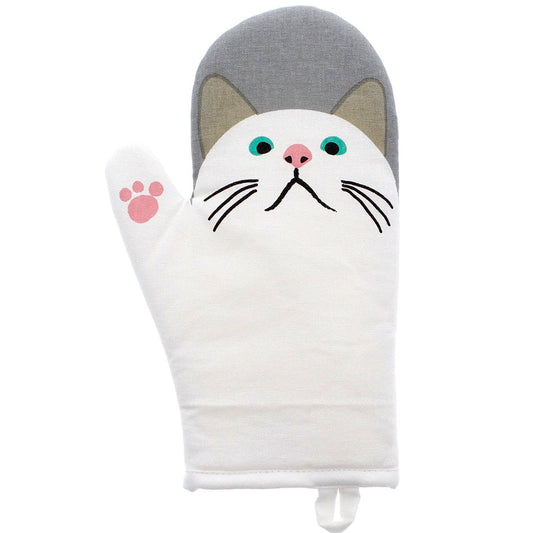 Kitchen Mitt - White Cat