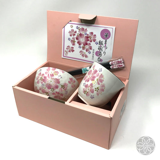 Sakura Set - Bowl, Teacup & Chopsticks