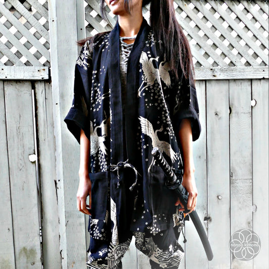 Noragi Kimono - Sakura Crane