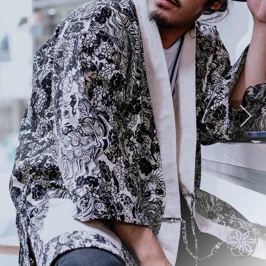 Noragi Kimono - White Dragon