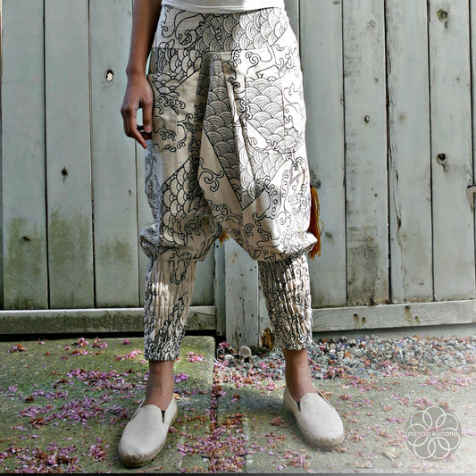 Ninja Pants - White Two Waves