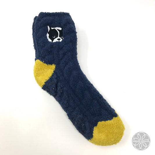 Reading Socks - French Bullhog Navy