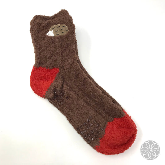 Reading Socks - Hedgehog Brown