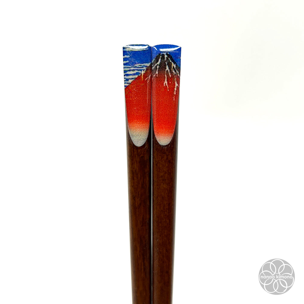 Chopsticks and Rests - Red Mt. Fuji (Set of 2)