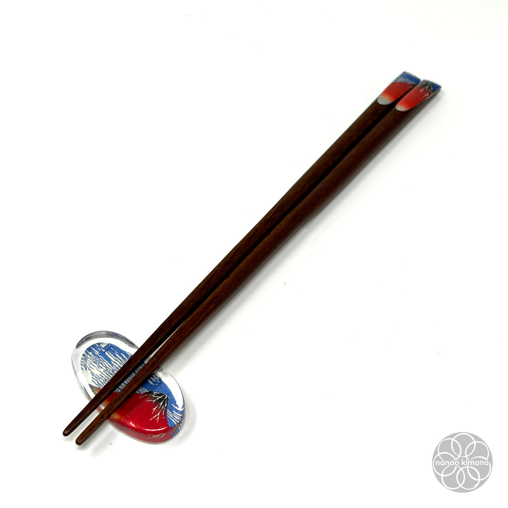 Chopsticks and Rests - Red Mt. Fuji (Set of 2)