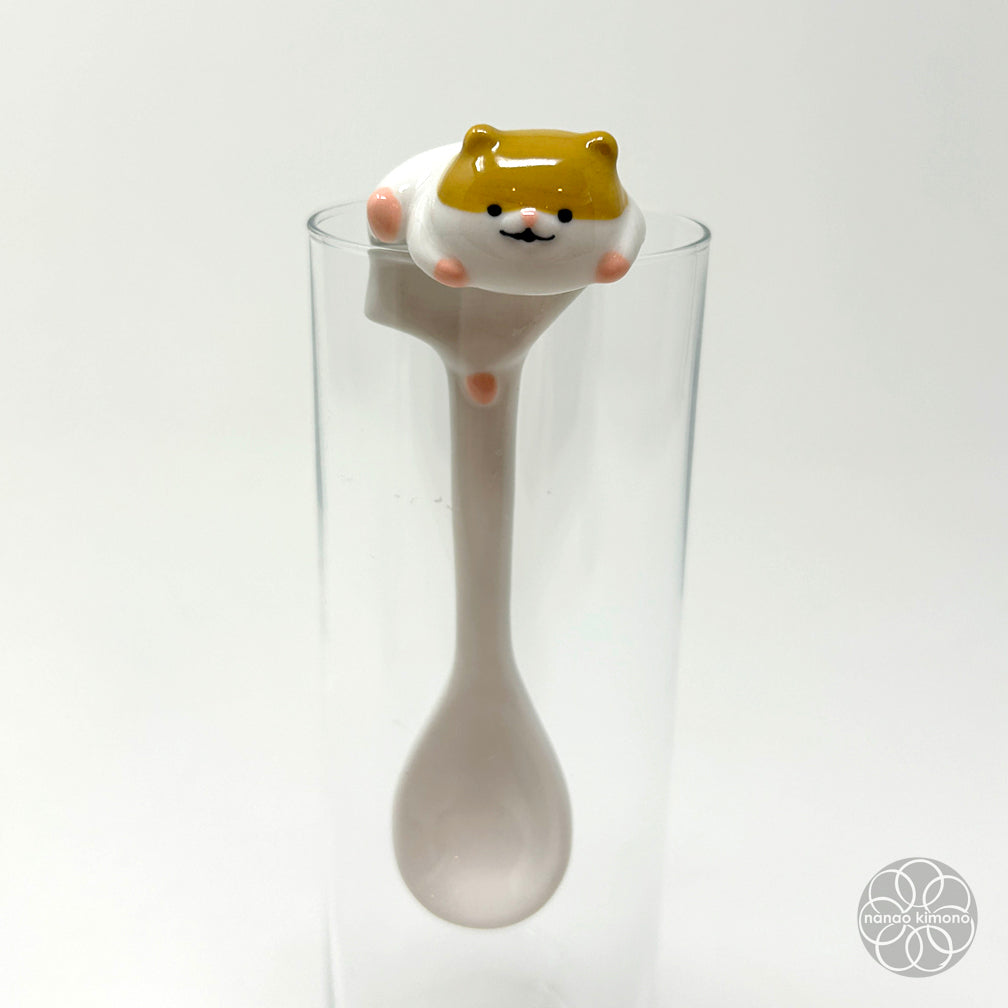 Ceramic Spoon - Escaping Hamster Brown