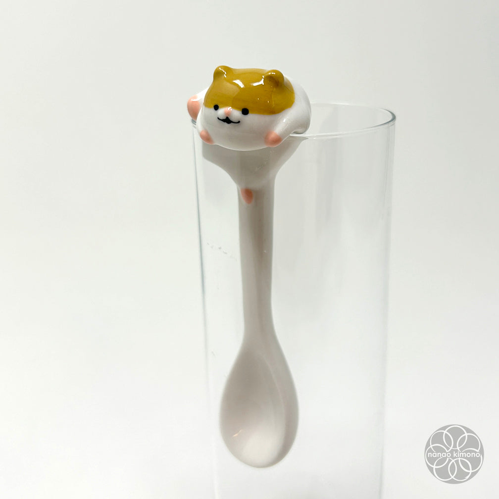 Ceramic Spoon - Escaping Hamster Brown