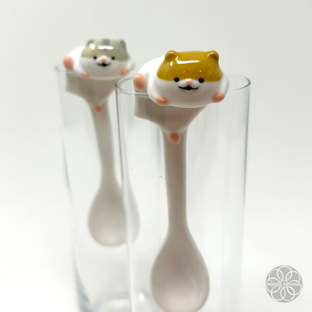 Ceramic Spoon - Escaping Hamster Brown