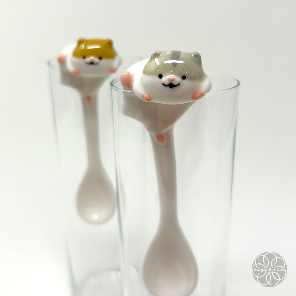 Ceramic Spoon - Escaping Hamster Brown
