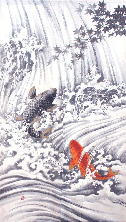Noren - Koi Fish Climbing Waterfall