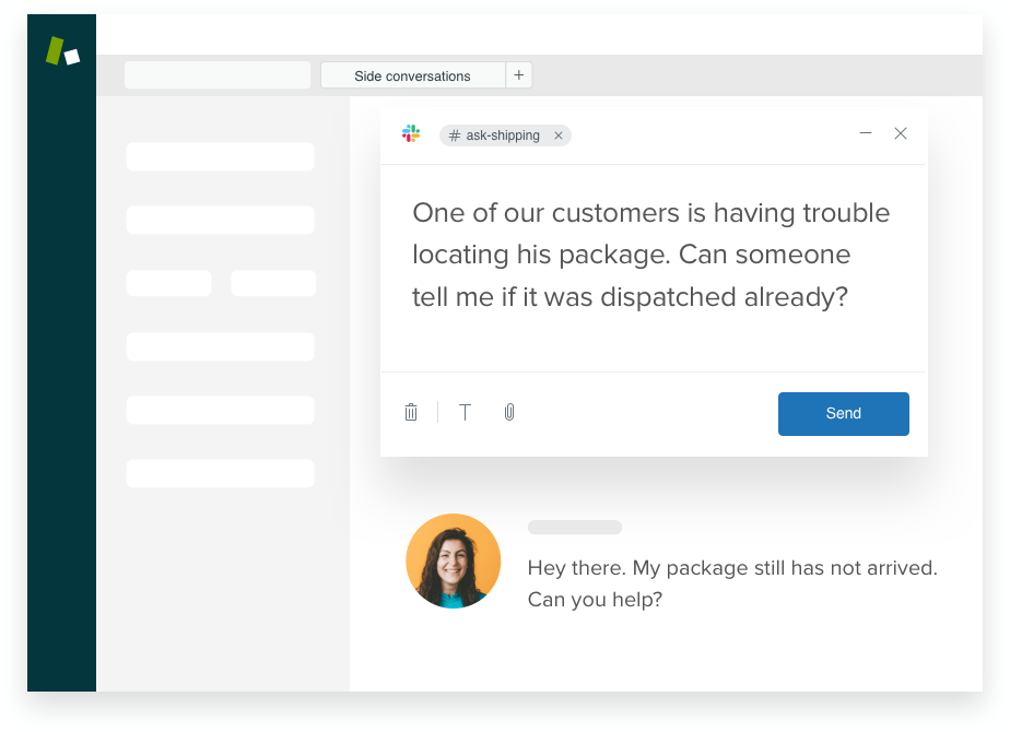 Send a Side Conversation in a ticket chain in Zendesk