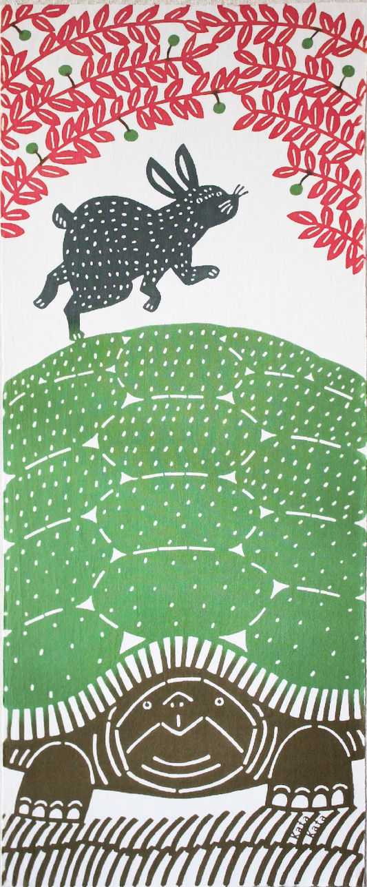 Tenugui Towel - Bunny and Turtle